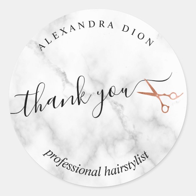 Elegante Kupferschere aus Rose Runder Aufkleber (Vorderseite)