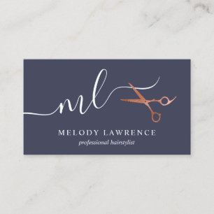 Elegante Kupferschere-Rose Visitenkarte