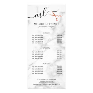 Elegante Kupferschere-Rose Werbekarte