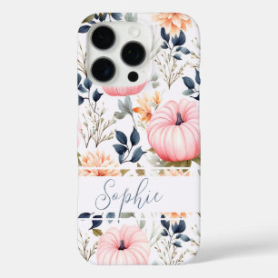 Elegante Kürbis und Blume fallen Muster iPhone 16 Pro Hülle