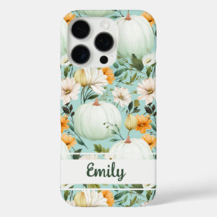 Elegante Kürbis und Blume fallen Muster iPhone 16 Pro Hülle