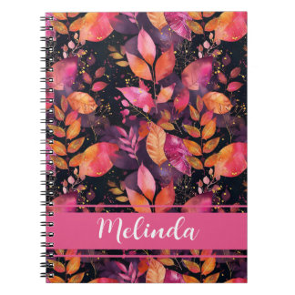 Elegante Kürbis und Blume fallen Muster Notizblock