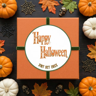 Elegante Kürbisse bezaubernde Halloween-Botanik Runder Aufkleber