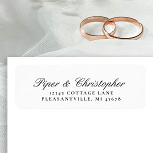 Elegante kursive Schrift Hochzeitsrücksendeadresse