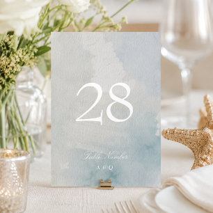 Elegante Küsten-Hochzeitstischnummer 5 x 7 Einladung