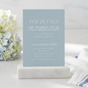 Elegante Küstenblaue Moderne Hochzeit Begleitkarte