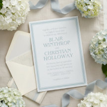 Elegante Küstenblaue moderne Hochzeitseinladung