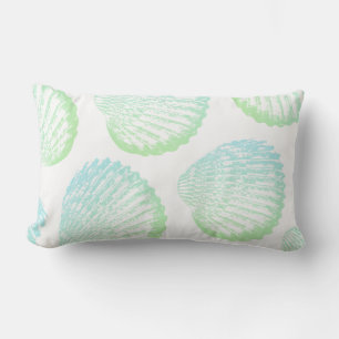 Elegante Küstenmeer Grüne, strahlende Muscheln Lendenkissen