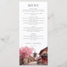 Elegante Kyoto Japan Aquarell-Hochzeit