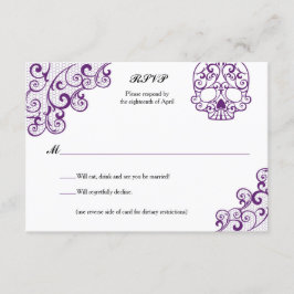 Elegante Lace Skull Calavera RSVP Card Karte