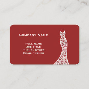 Elegante Lace Wedding Dress red Business Card Visitenkarte