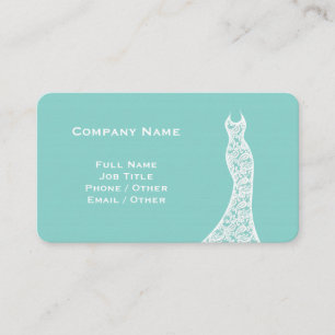 Elegante Lace Wedding Dress Türkis Business Card Visitenkarte