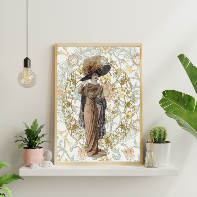 Elegante Lady auf der Dekoupage der Blume Seidenpapier (Von Creator hochgeladen)