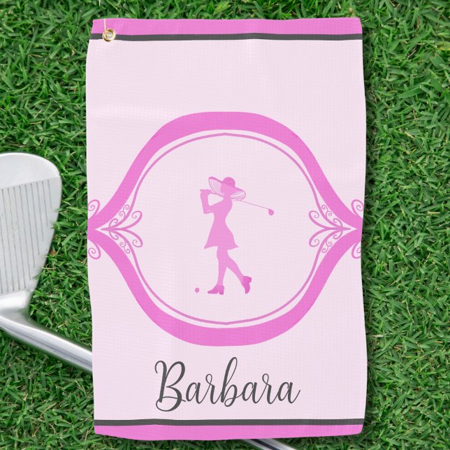 Elegante Lady Golfer Personalisiert Golfhandtuch (Von Creator hochgeladen)