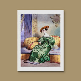 Elegante Lady in Green Gown - Viktorianische Kunst Poster