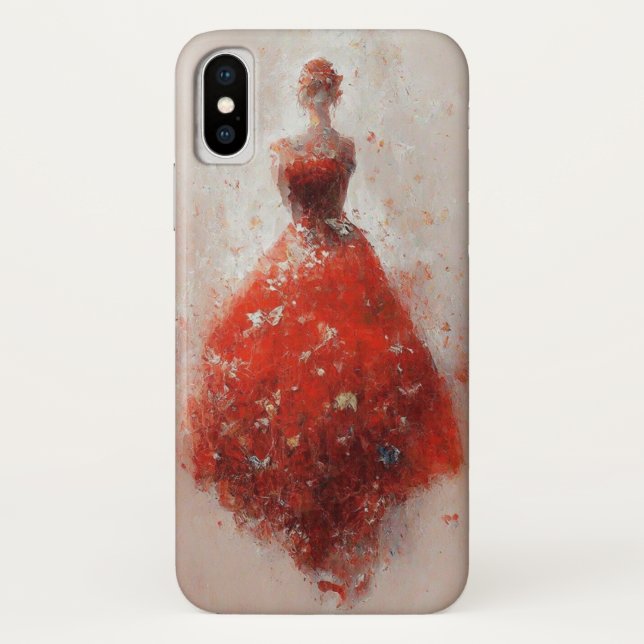 Elegante Lady in Red Mobile Fall Case-Mate iPhone Hülle (Rückseite)