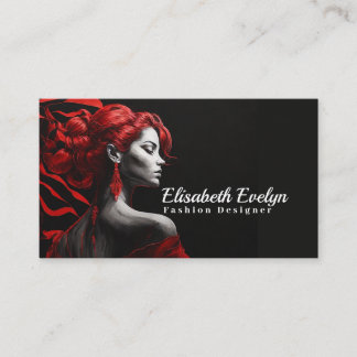 Elegante Lady in Red Visitenkarte