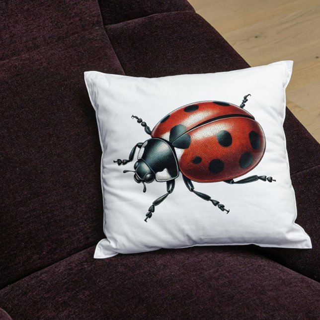 Elegante Ladybug Ladybird Natur Inspirierte Kunst Kissen (Von Creator hochgeladen)