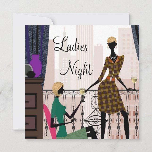 Elegante Ladys Night Out Einladung (Vorderseite)