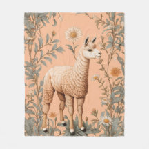 Elegante Lama und Daisy Blume auf Peach