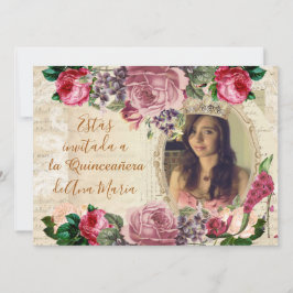 Elegante lamentable de la Quinceanera Einladung