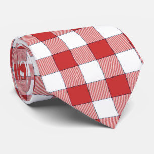 Elegante Landschaft Picnic White Red Checkered Krawatte