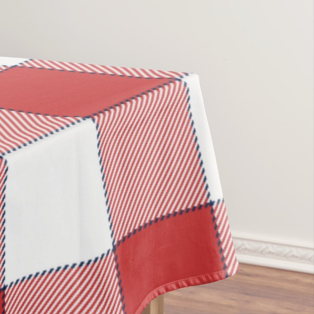 Elegante Landschaft Picnic White Red Checkered Tischdecke (Beispiel)