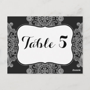 Elegante Large Black Medallion Pattern Tischnummer