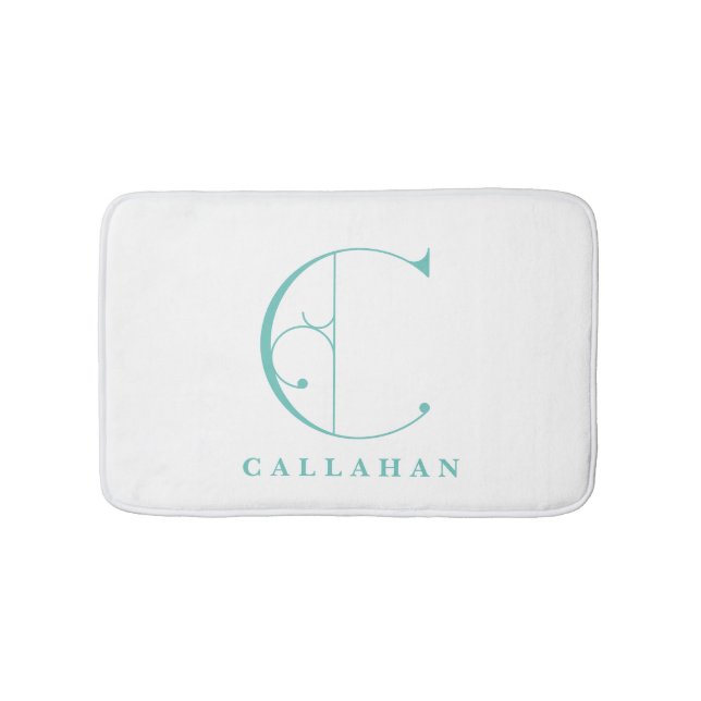 Elegante Large Monogram C Scroll Typografie Badematte (Vorderseite)