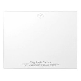 Elegante Large Yoga Lehrer Gray Lotus Blume Notizblock