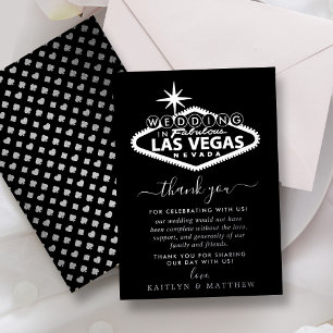 Elegante Las Vegas Destination Hochzeit Danke Folieneinladung