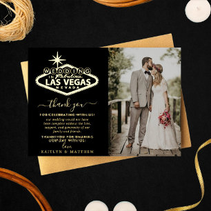 Elegante Las Vegas Destination Hochzeit Danke Folieneinladung