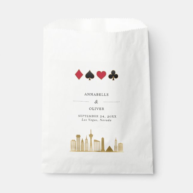 Elegante Las Vegas Foto Hochzeit in Urlaubsort Geschenktütchen (Vorderseite)
