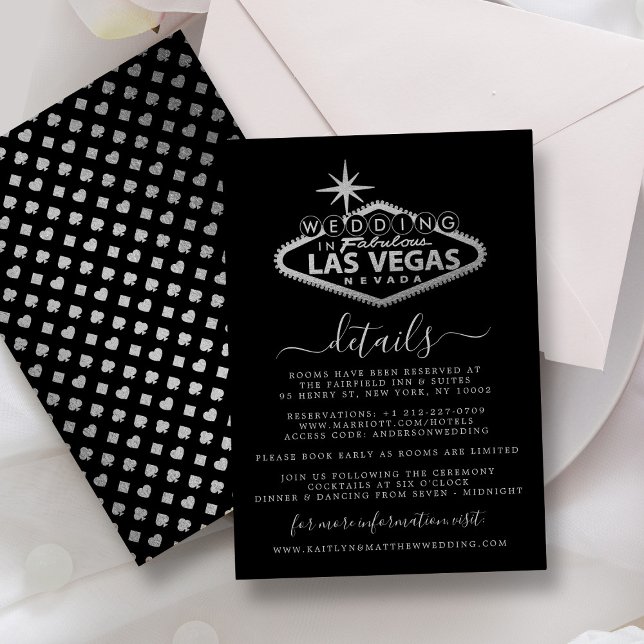 Elegante Las Vegas Hochzeit in Urlaubsort Detail Begleitkarte (Von Creator hochgeladen)