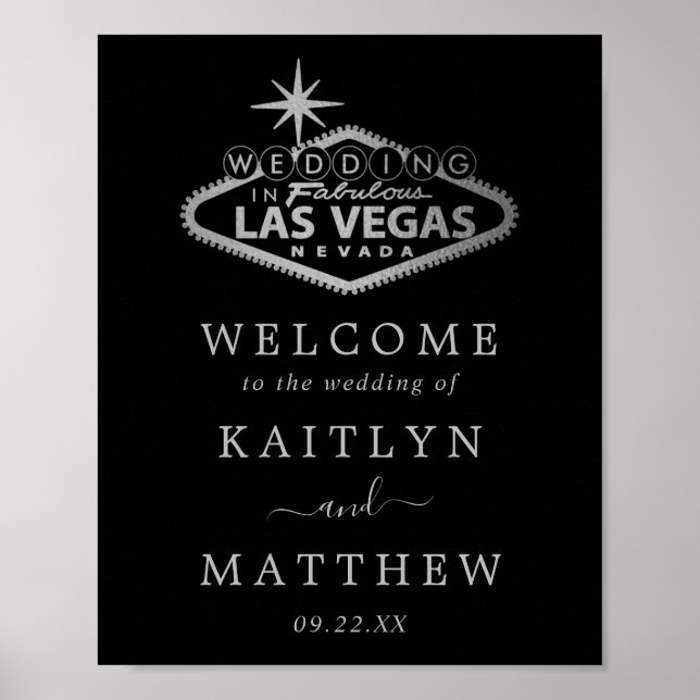 Elegante Las Vegas Hochzeit in Urlaubsort Willkomm Poster (Vorne)