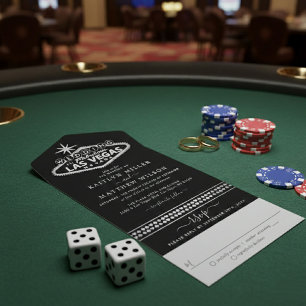 Elegante Las Vegas Zielort-Hochzeit All In One Einladung