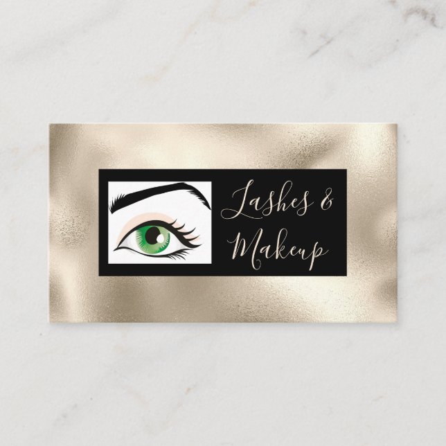Elegante Lashes & Makeup Artists, DIY Name Gold&Bl Visitenkarte (Vorderseite)