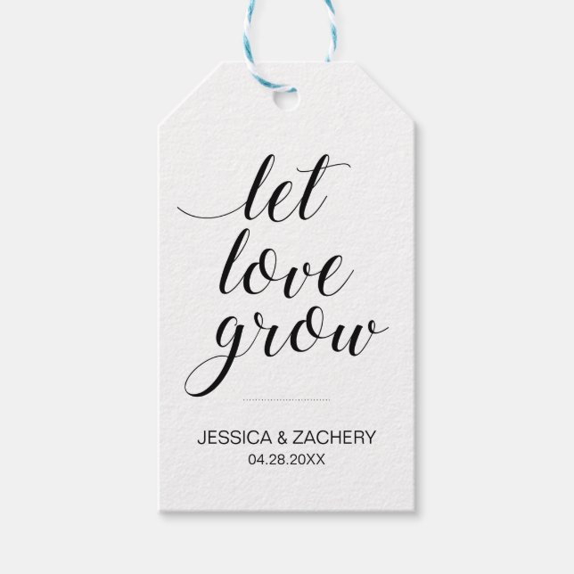 Elegante Lassend Liebe wachsen Samenfavoriten Hoch Geschenkanhänger (Vorderseite)