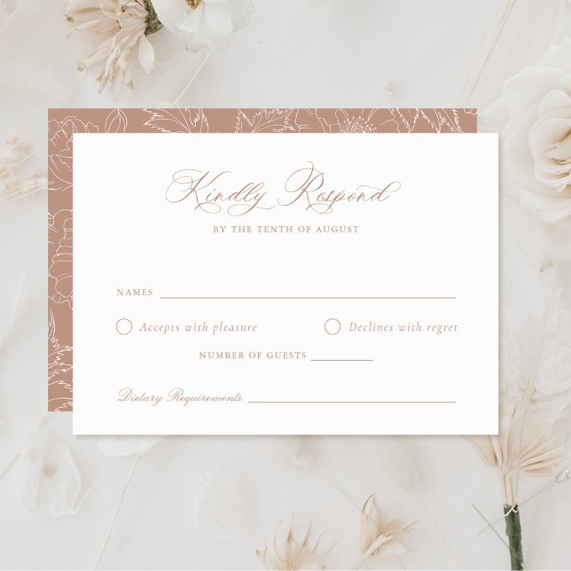 Elegante Laurel Wreath Blush Wedding RSVP Card Einladung (Von Creator hochgeladen)