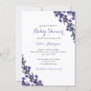 Elegante Lavendel-Baby-Shower-Einladung Einladung