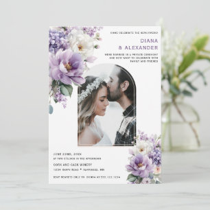 Elegante Lavendel Blumen Empfang Nur Einladung