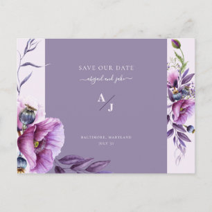 Elegante Lavendel-Blumen-Hochzeit - Rettet unser D Postkarte
