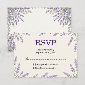 Elegante Lavendel-Blumen-Hochzeits-RSVP-Karte RSVP Karte