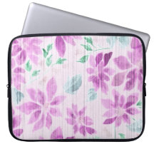 Elegante Lavendel Blumen Wasserfarbe Laptop Hülle