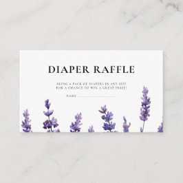 Elegante Lavendel Diaper Raffle Card Begleitkarte