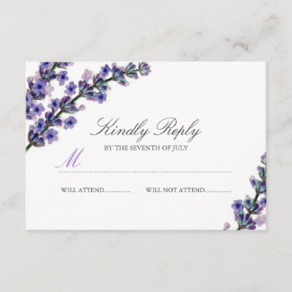 Elegante Lavendel-Hochzeits-RSVP RSVP Karte