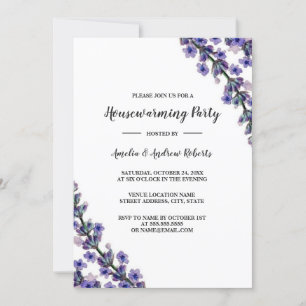 Elegante Lavendel-Housewarming-Party Einladung