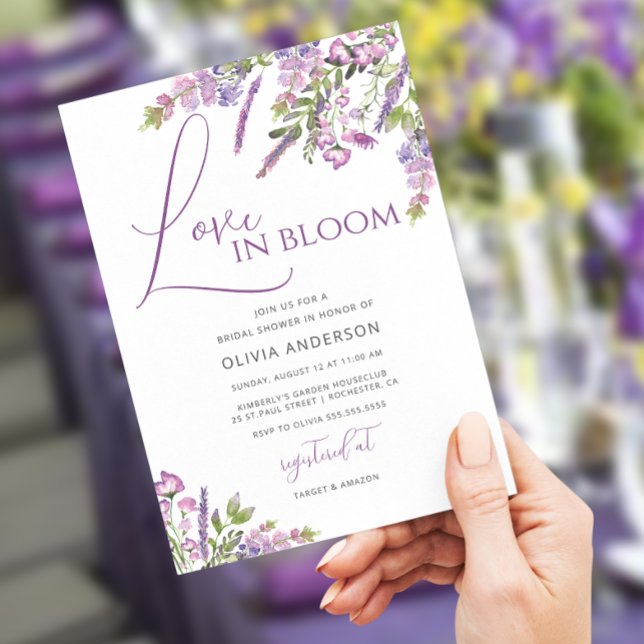 Elegante Lavendel-Liebe in Bloom Brautparty Invit Einladung (Von Creator hochgeladen)
