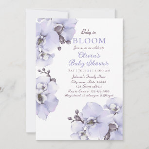 Elegante Lavendel-Orchideen-Baby-Shower-Einladung Einladung