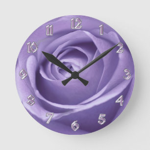 Elegante Lavendel-Rosen-Sammlungs-Wand-Uhr Runde Wanduhr